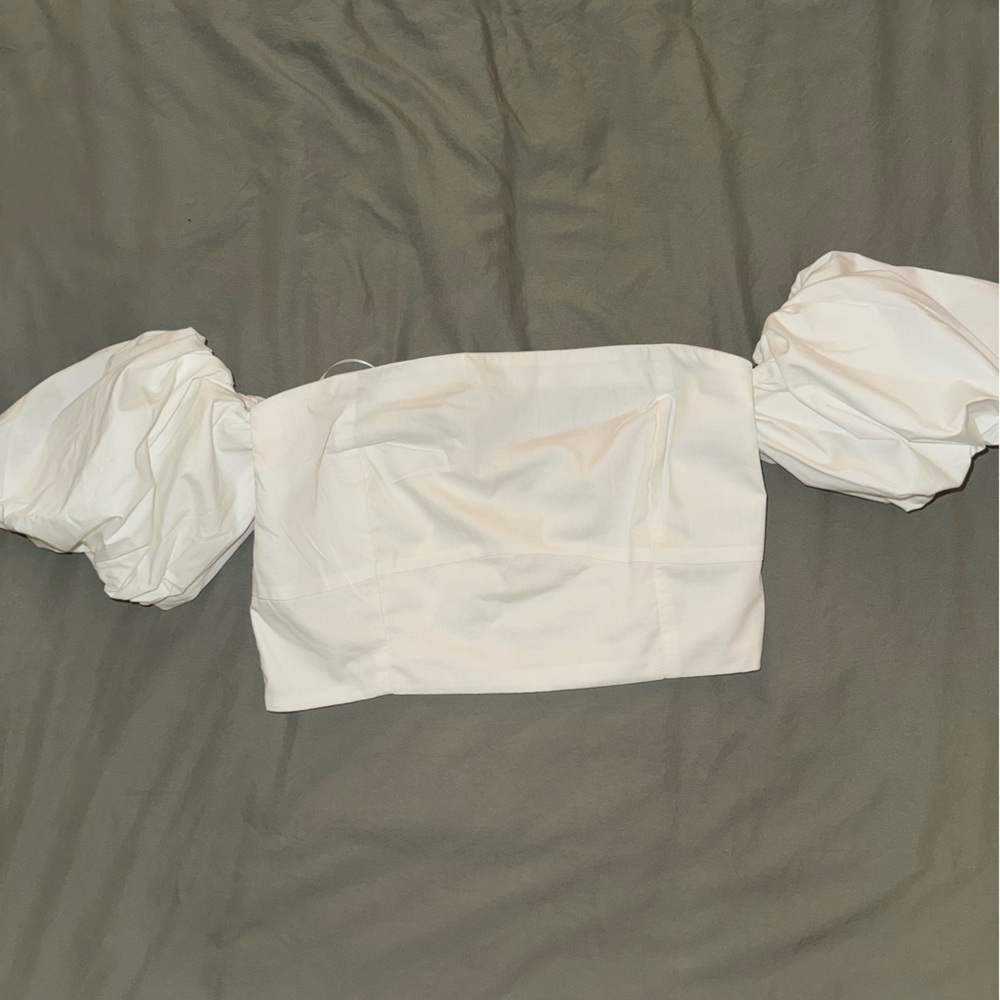 Abercrombie & Fitch White Smocked Top